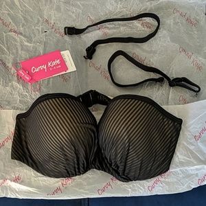 Curvy Kate Onyx Black Stripe Bikini Top 32DD